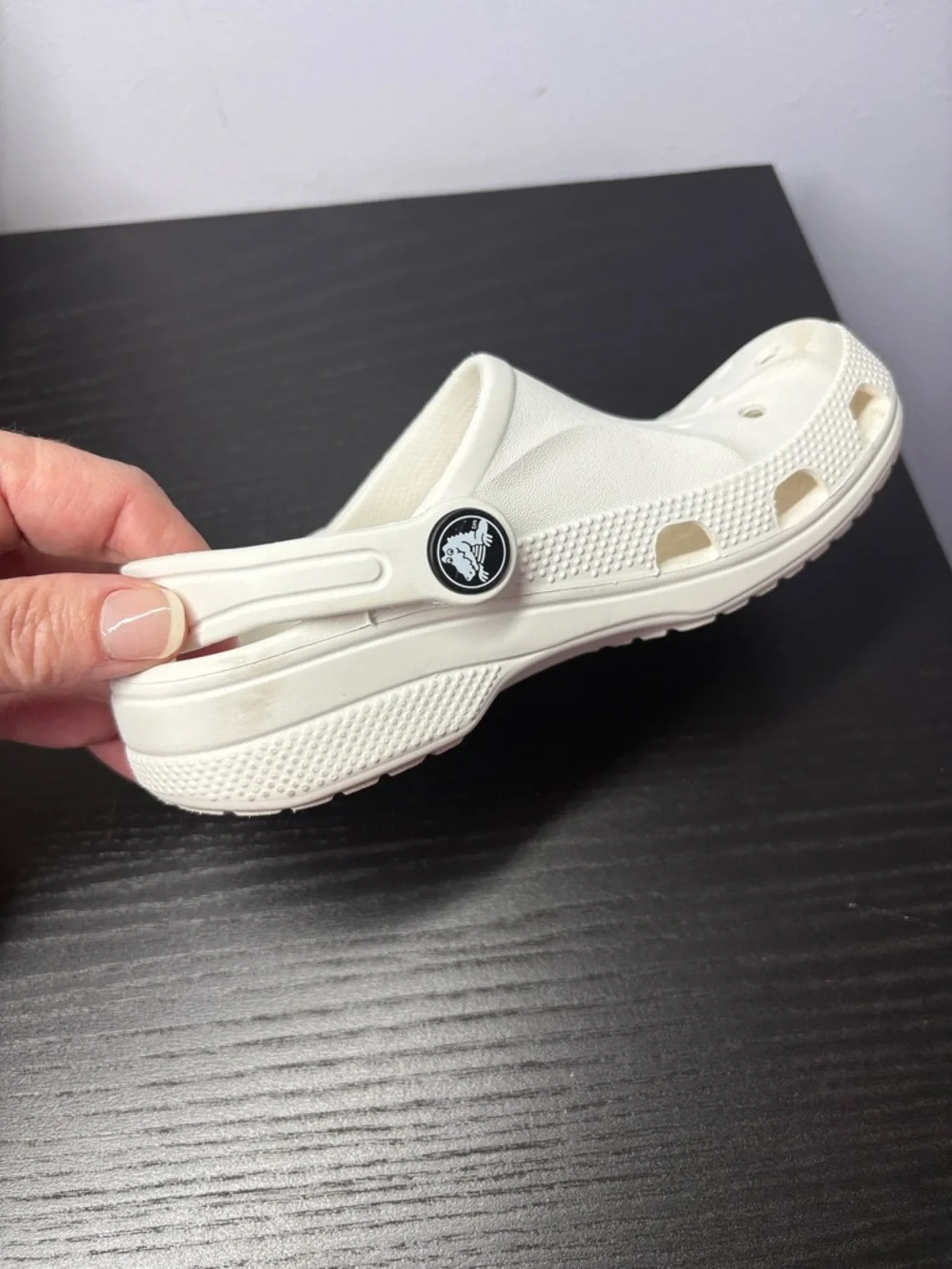 CROCS Kids White Classic Clog Water Shoes - Picture 5 of 7